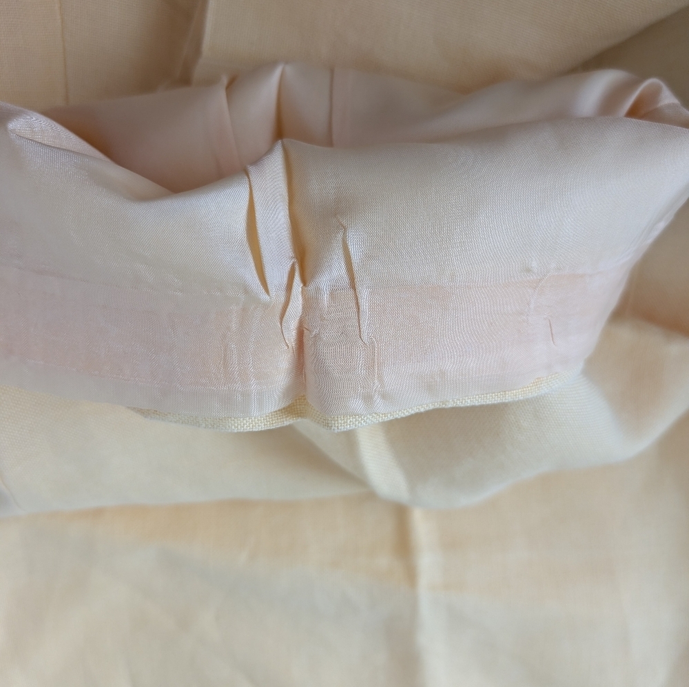 VTG Talbots Irish Linen Butter Yellow Minimalist Classic Crop Style Pants 14 - Picture 13 of 13